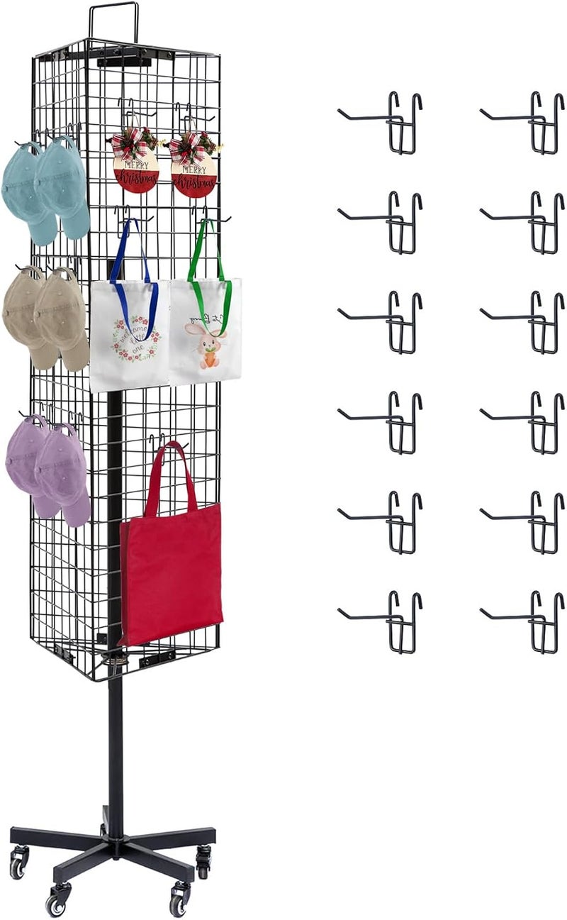 NectaCol 40 Packs 4" Metal Grid Wall Hooks, Standard Gridwall Panel Hooks are for Gridwall Panels Display, Black - Image 3